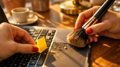 Pulizia tastiera in 2 minuti: il trucco del post-it per togliere polvere e briciole