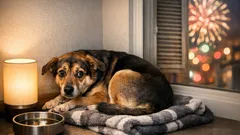 Cane spaventato dai botti di Capodanno? Come preparare una stanza sicura in casa