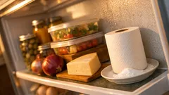 Rotolo di carta nel frigo: il trucco con bicarbonato per togliere i cattivi odori