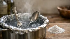 Come pulire le posate d’argento annerite con bicarbonato e alluminio: il trucco che funziona davvero