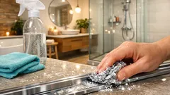 Come pulire i binari della doccia dal calcare con una pallina di alluminio