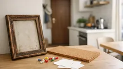 Trasforma una vecchia cornice in una bacheca in sughero: fai da te veloce e zero sprechi