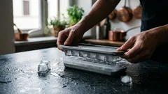 La vaschetta per cubetti di ghiaccio con coperchio che mette ordine nel freezer