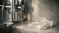 Calcare nella doccia, il trucco della carta cerata che aiuta a far brillare rubinetti e box