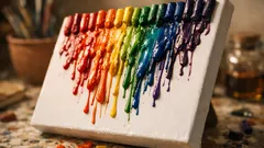 Come riciclare i pastelli a cera rotti e creare un quadro astratto d’effetto